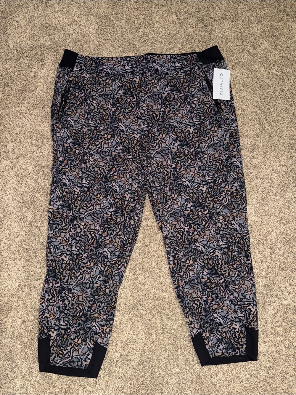 Athleta sz 22 Multicolor Abstract Print Joggers nwt Trekkie north jogger
